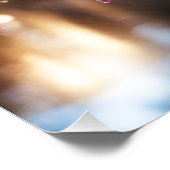 ファンタジーかわいいバラ雨の反射 ポスター (コーナー)