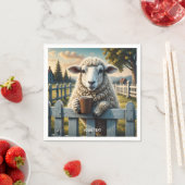 ファンタジーかわいいヒツジ夕べ スタンダードカクテルナプキン (インサイチュ)