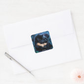 ファンタジーかわいいヒョウの赤ちゃん夜 スクエアシール (封筒)