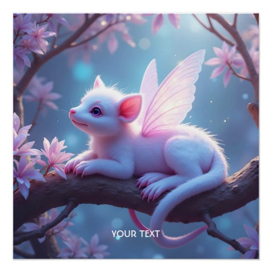 ファンタジーかわいいピンクの生き物の森 ポスター (正面)