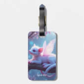ファンタジーかわいいピンクの生き物の森 ラゲッジタグ (裏面縦)