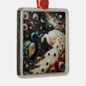 ファンタジーかわいいピーコックス三日月羽 メタルオーナメント (右)