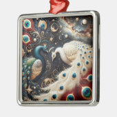 ファンタジーかわいいピーコックス三日月羽 メタルオーナメント (左)