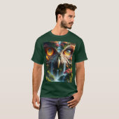 ファンタジーかわいいフクロウの滝 Tシャツ (正面フル)