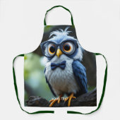 ファンタジーかわいいフクロウの眼鏡弓 エプロン (正面)