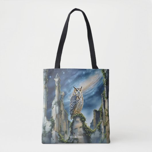 ファンタジーかわいいフクロウ旧跡 トートバッグ (正面)