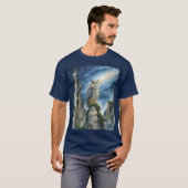 ファンタジーかわいいフクロウ旧跡 Tシャツ (正面フル)