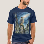 ファンタジーかわいいフクロウ旧跡 Tシャツ (正面)