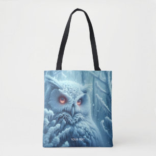 ファンタジーかわいいフクロウ雪の冬 トートバッグ