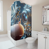 ファンタジーかわいいフライロボットフィンガー シャワーカーテン (インサイチュ)