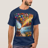 ファンタジーかわいいフラワーガールボトル Tシャツ (正面)