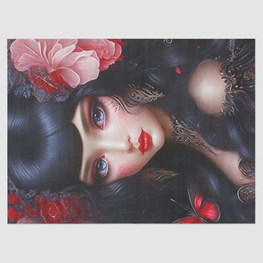 ファンタジーかわいいフラワーフェアリープリンセスデクページ 薄葉紙 (正面)