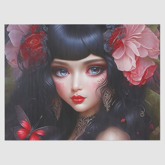 ファンタジーかわいいフラワーフェアリープリンセスデクページ 薄葉紙 (正面)