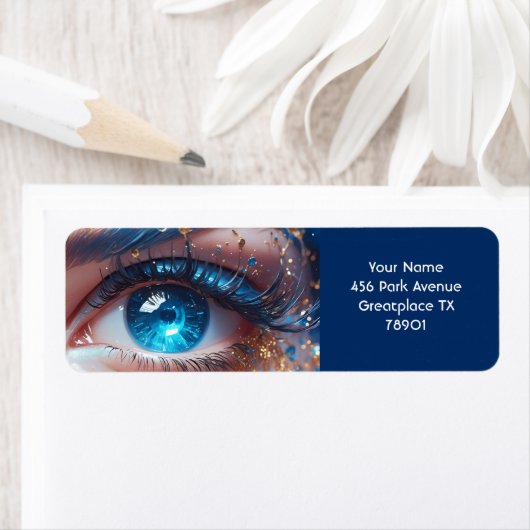 ファンタジーかわいいブルーアイダイヤモンド ラベル (インサイチュ)