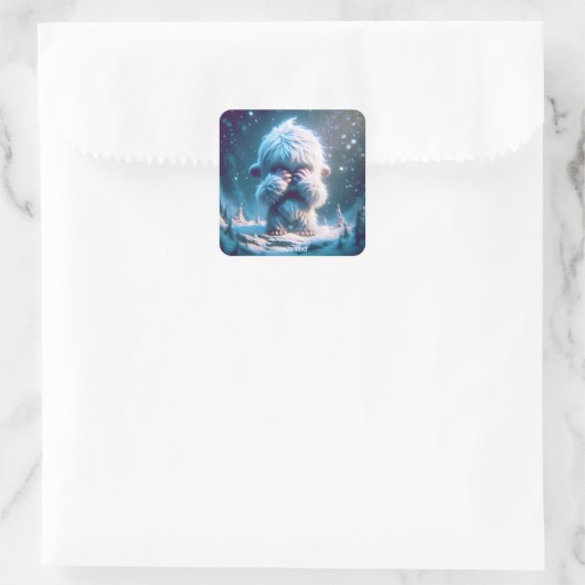 ファンタジーかわいいベビーイェティ冬 スクエアシール (バッグ)