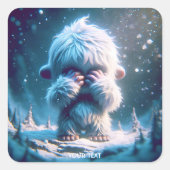 ファンタジーかわいいベビーイェティ冬 スクエアシール (正面)