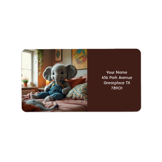 ファンタジーかわいいベビーエレファントジーンズ ラベル (正面)