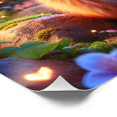 ファンタジーかわいいベビーキツネグラス ポスター (コーナー)