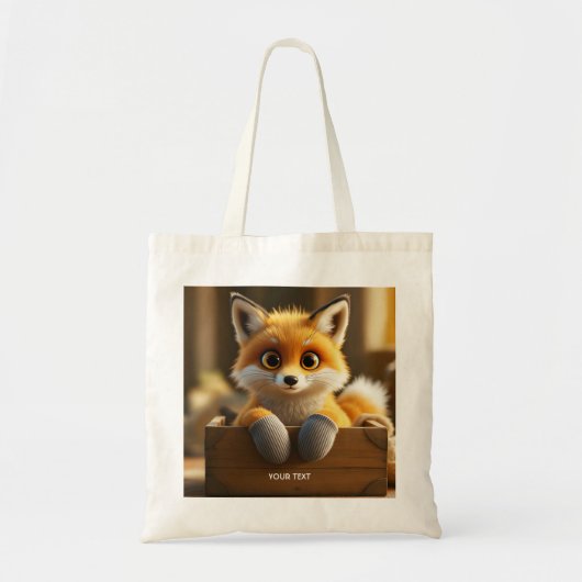 ファンタジーかわいいベビーキツネ箱 トートバッグ (正面)