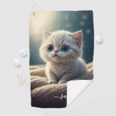 ファンタジーかわいいベビーキティキャットラバーパーソナライズされたズ ゴルフタオル (インサイチュ)