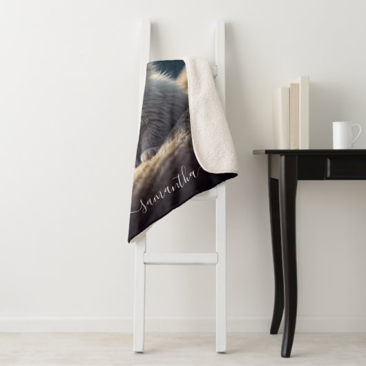 ファンタジーかわいいベビーキティキャットラバーパーソナライズされたズ シェルパブランケット (インサイチュ)