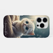 ファンタジーかわいいベビーキティキャットラバーパーソナライズされたズ iPhoneケース (裏面横)