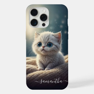 ファンタジーかわいいベビーキティキャットラバーパーソナライズされたズ iPhone 15 PRO MAXケース