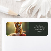 ファンタジーかわいいベビータイガーハンド ラベル (インサイチュ)