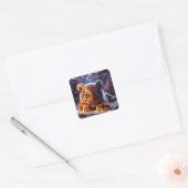 ファンタジーかわいいベビータイガー桜 スクエアシール (封筒)