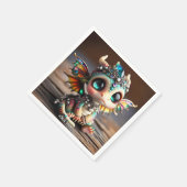 ファンタジーかわいいベビードラゴングラス スタンダードカクテルナプキン (角)