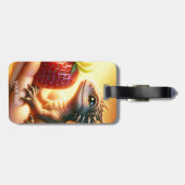 ファンタジーかわいいベビードラゴンストロベリー ラゲッジタグ (裏面横)