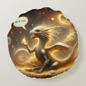 ファンタジーかわいいベビードラゴンラブ ラウンドクッション (裏面)