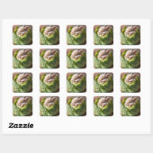 ファンタジーかわいいベビーバニーキャベツ スクエアシール (シート)