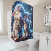 ファンタジーかわいいベビーヒツジ狼 シャワーカーテン (インサイチュ)