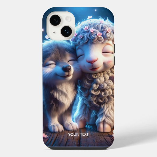 ファンタジーかわいいベビーヒツジ狼 iPhoneケース (裏面)
