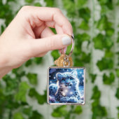 ファンタジーかわいいベビーユキヒョウ キーホルダー (手)