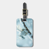 ファンタジーかわいいホワイトベビードラゴン ラゲッジタグ (正面縦)