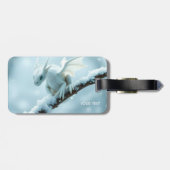 ファンタジーかわいいホワイトベビードラゴン ラゲッジタグ (裏面横)