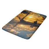 ファンタジーかわいいボートサンセットシー バスマット (アングル)