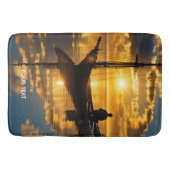 ファンタジーかわいいボートサンセットシー バスマット (正面)