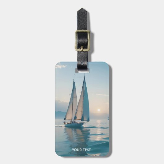 ファンタジーかわいいボートシーサン ラゲッジタグ (正面縦)