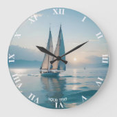 ファンタジーかわいいボートシーサン ラージ壁時計 (正面)