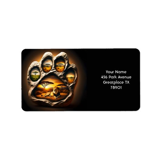 ファンタジーかわいいポーライオンストーン ラベル (正面)