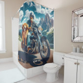 ファンタジーかわいいマンドッグバイク シャワーカーテン (インサイチュ)