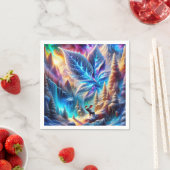 ファンタジーかわいいムースの葉の色 スタンダードカクテルナプキン (インサイチュ)