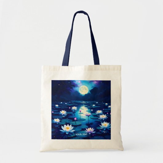 ファンタジーかわいいムーンリリー池 トートバッグ (正面)