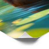 ファンタジーかわいいモンキーゼブラハグ ポスター (コーナー)