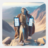 ファンタジーかわいいモーセ十戒 スクエアシール (正面)