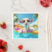 ファンタジーかわいいヤギ浮き眼鏡 スタンダードカクテルナプキン (インサイチュ)