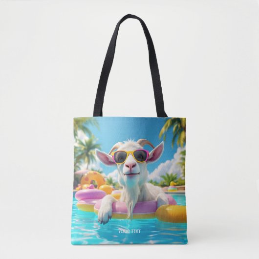 ファンタジーかわいいヤギ浮き眼鏡 トートバッグ (正面)